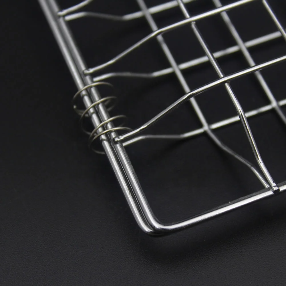 Iron Barbecue Bbq Grill Wire Mesh Net Fish Grill Chicken Roaster Clip Small 4 hamburger barbecue net