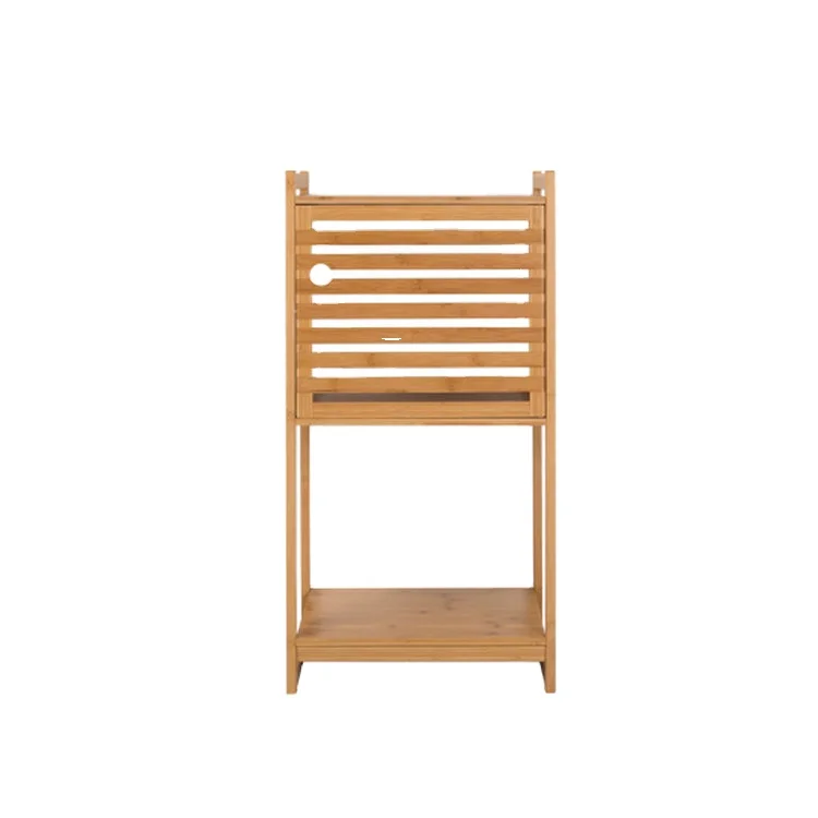 BAMBKIN Bamboo 3-tiers storage rack for living room bedroom bath room bamboo shelf 3 step