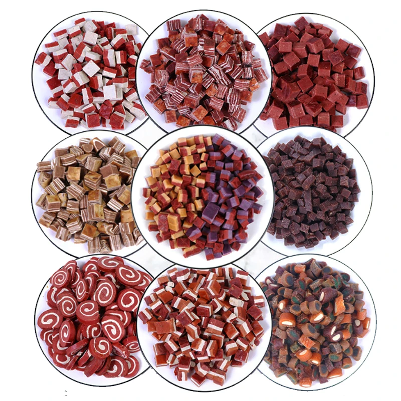 OEM Mix Meat Cubes Training Dogs Food Chicken Beef Cheese Dices Dog Treats Pet Snack