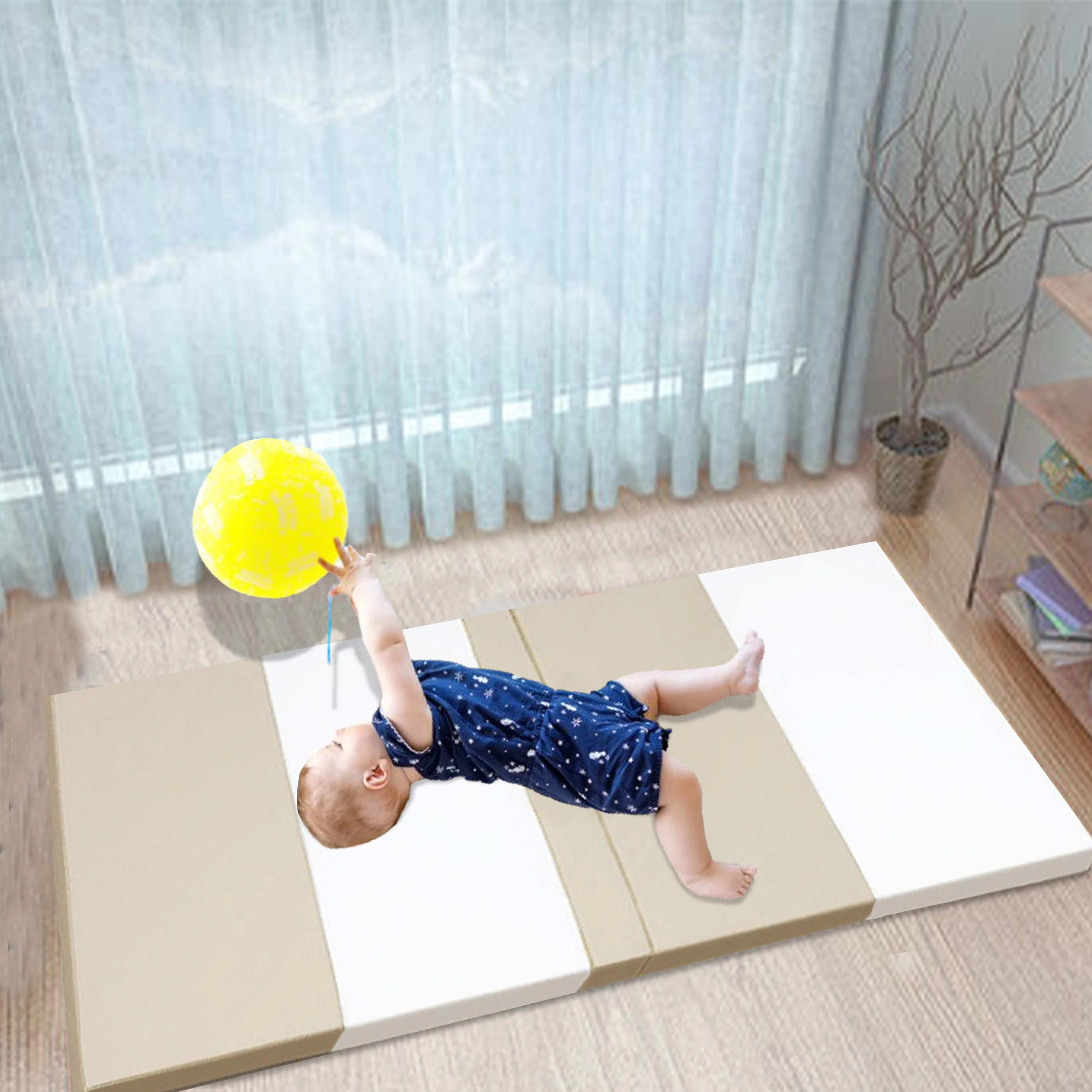 Baby Nap Mat Folding Preschool Crawling Eco-Friendly PU Fabric Foam Toddler Sleeping Nap Mats