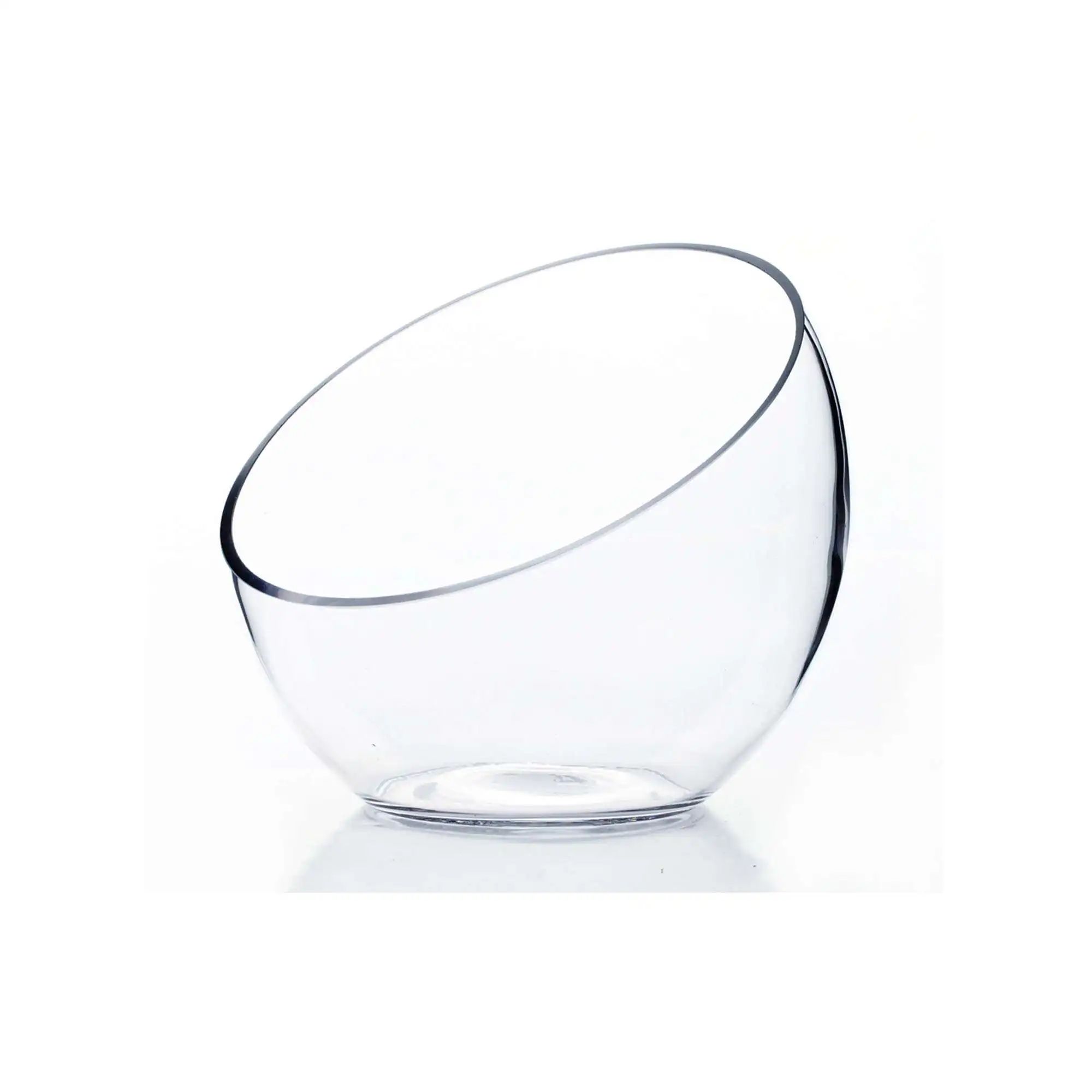 Slanted Opening Glass Vessel Diagonal-Cut Multipurpose Container for Flowers Decor,Candiestick,Fruits Bowls  & Terrariums