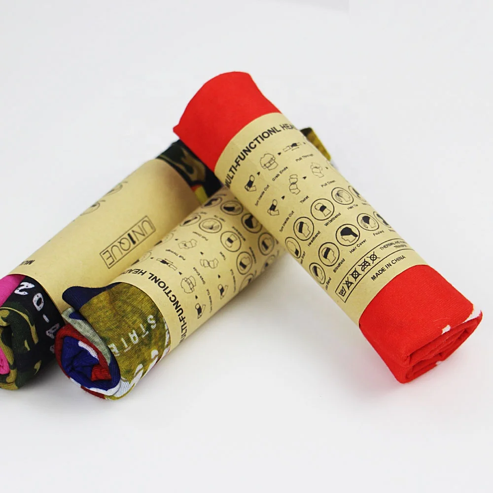 Free design durag neck warmer gaiter with kraft paper packing