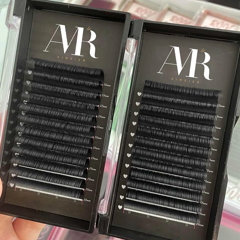 Private label personal logo name eyelash extension ODM OEM random size customized lash extension with custom brand name