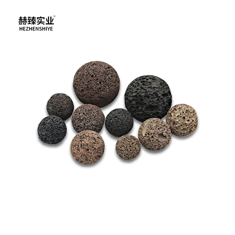 Hezhen lava stones volcanic rock roller  lava stone diffuser ball essential oil volcanic rock ball