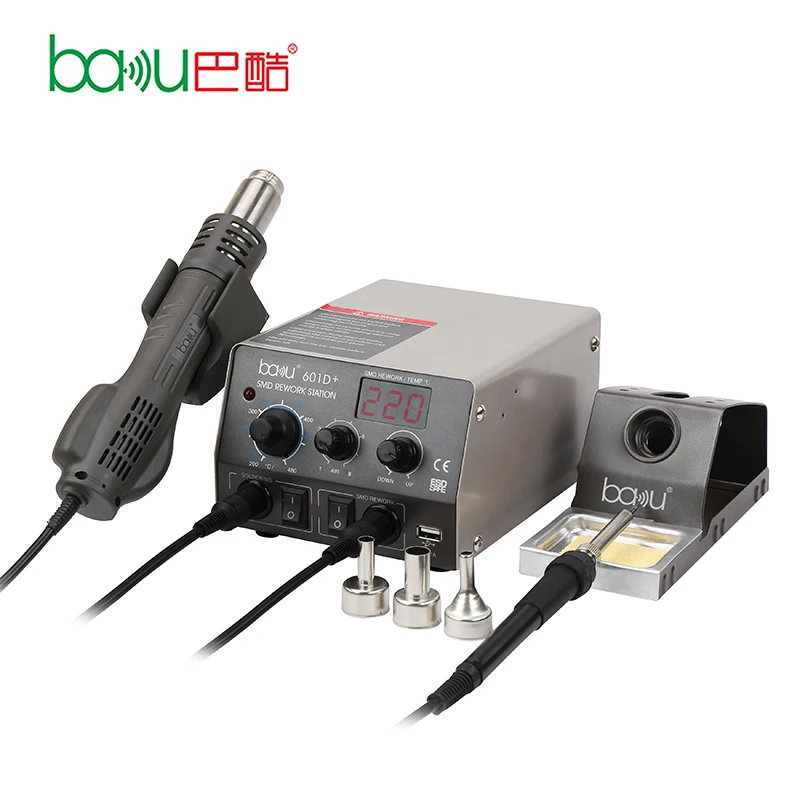 factories smd soldering iron hot air rework station blower for wholesales ba-601D+