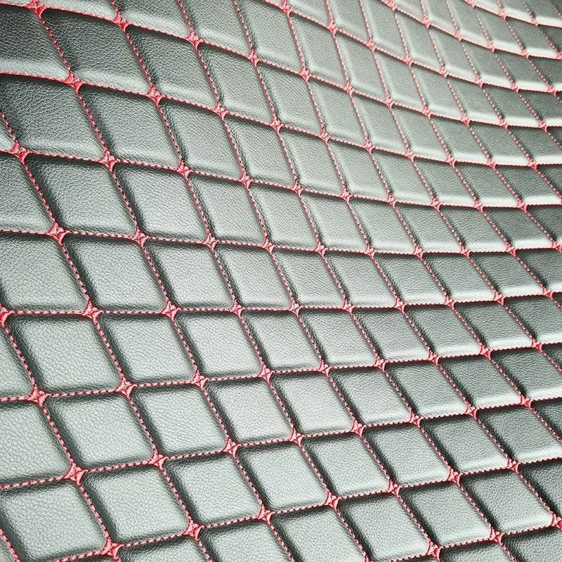 Embroidered Leather Hot Sales Quilted Sponge Customize any Design Leather Car Floor Mats and Auto Bus Upholstery