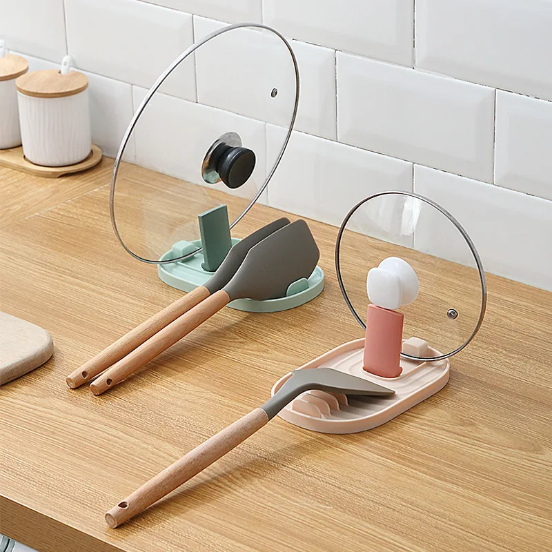 Factory Directly Sell New Kitchen Cooking Plastic Utensil Spoon Rest Holder Foldable Knife Pot Lid