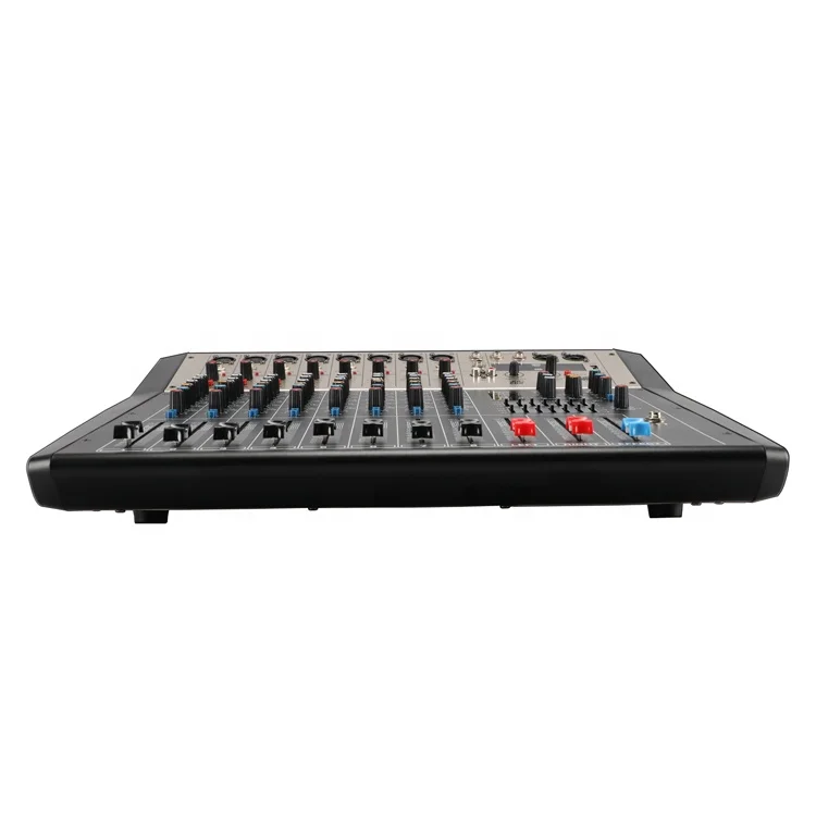 LV series High quality 2 x 350w 6/8 ch mixer with amplifier  audio powered mixer