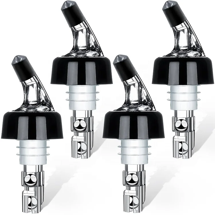 Factory custom liquor bottle pourers wine pourers 1oz measured liquor pourers dispenser bartender aerating pour spout