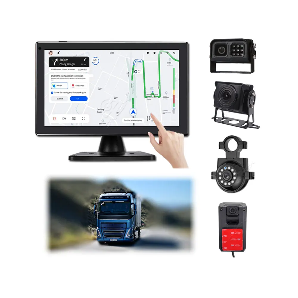 10 1 дюймов IPS сенсорный экран 4G Wi-Fi Android GPS навигация двойная камера Smart BSD AI DVR грузовик автомобиль видеорегистратор