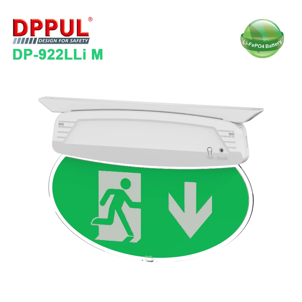 Backlight Replaceable Indicator Film Suspended Installation Ultra-thin Plastic LED Light LiFePO4 Emergency exit Sign
