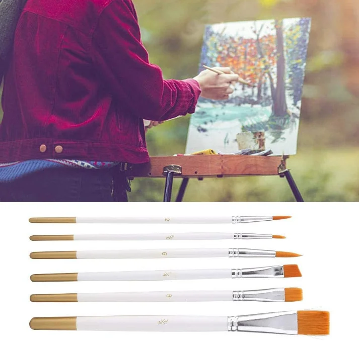Art supplies wood paint brush pen drawing pen nylon hair paint brush set art craft flexible painting watercolor brush kit