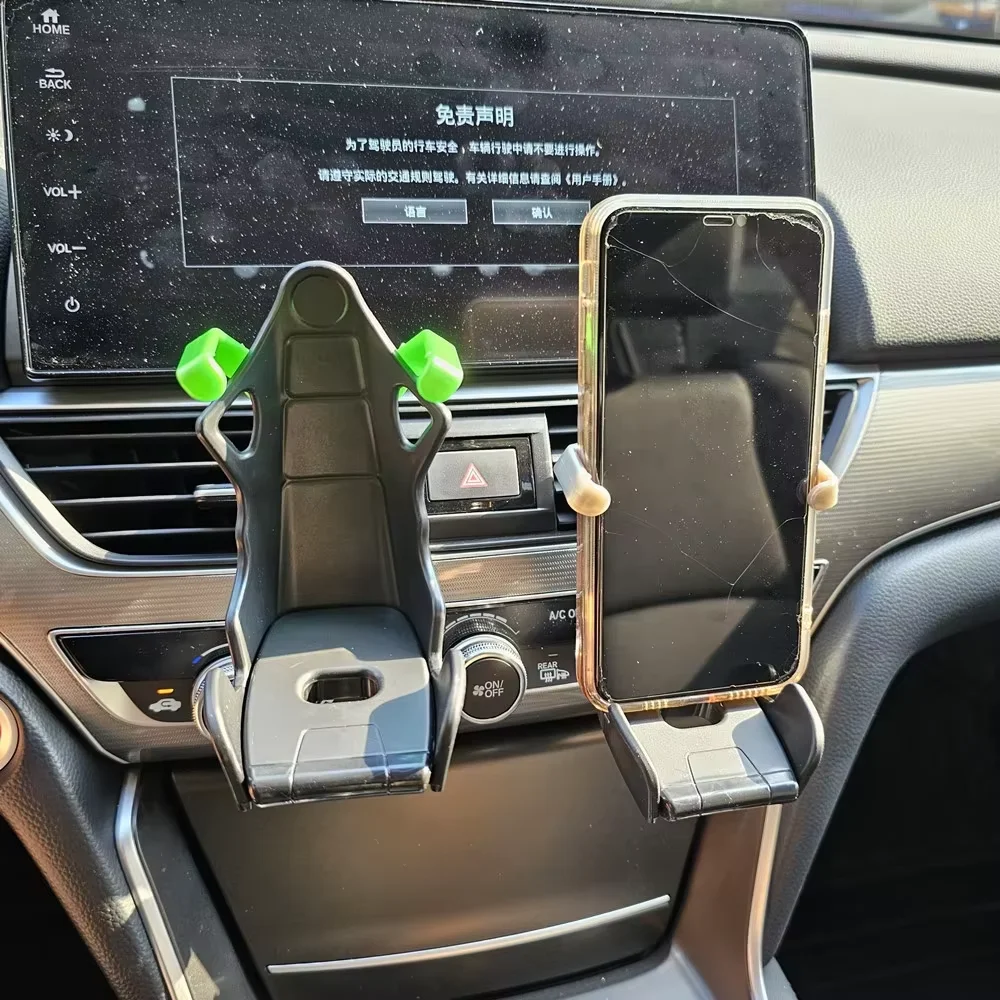 Universal Motors mobile phone stand 360 degrees free rotation for all phone outlet type car racing seat phone stand