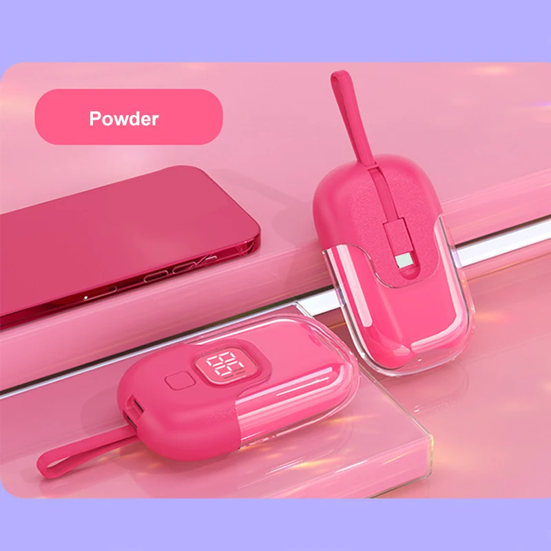 OEM New Mini 10000mAh Power Bank With Built-In Cable Portable Mobile Power Station Promotional Gift