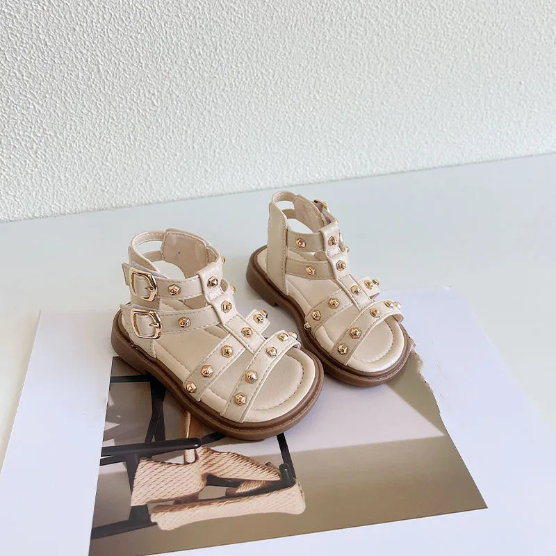 Fashion Factory Price Toddler Girl Sandal Girl Kids Rivets Shoes Children Summer Sandals