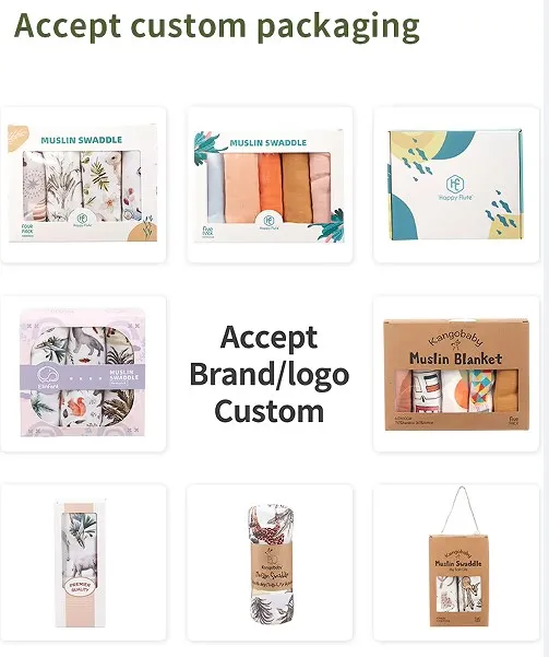 120*120cm custom design muslin swaddle wrap baby organic cotton bamboo baby muslin swaddle wrap baby blanket
