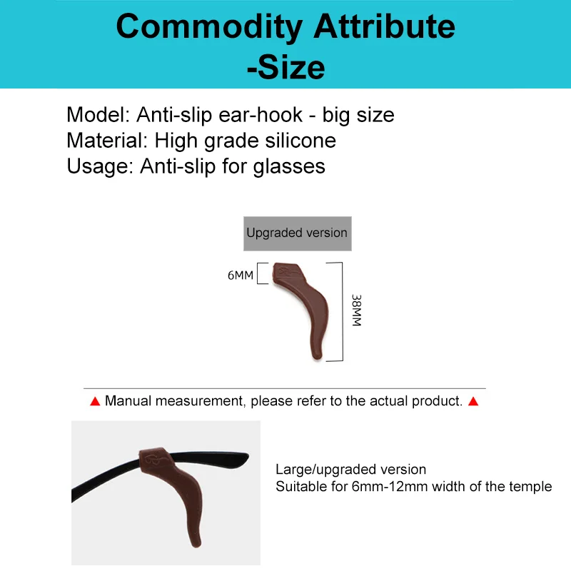 Anti-slip Ear Glasses Holder Upgraded Silicone Ear Grip Eyeglass Soft Glasses Ear Retainer Hooks Accessories Wholesale Low MOQ
