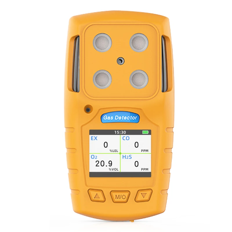 High quality portable 4in1 multi gas detector for h2s co lel o2 leak gas detection manufacture handheld gas monitor  CE ISO9001