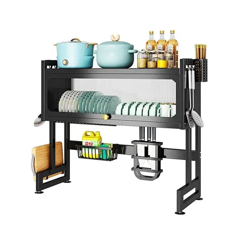 OEM/ODM High quality Multifunction Stainless Steel Dish Drying Rack Standing Kitchen Cover Household Over the Sink Dish Drying R