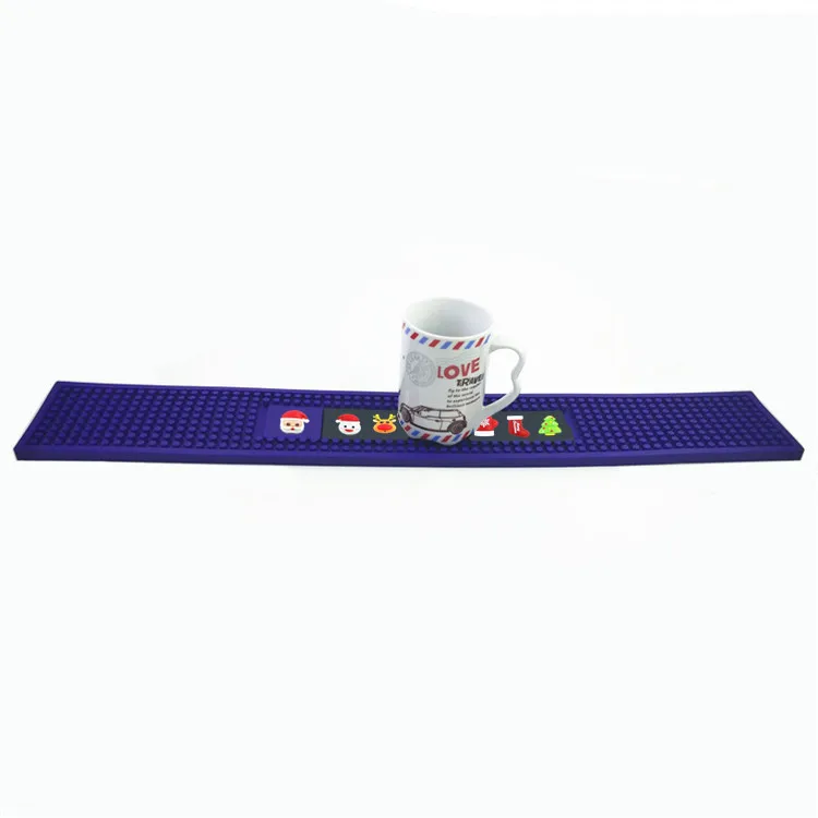 Wholesale Customizable Logo Anti Slip Rubber Stick Spill Mat, Promotional Service Mat, Soft PVC Bar Mat