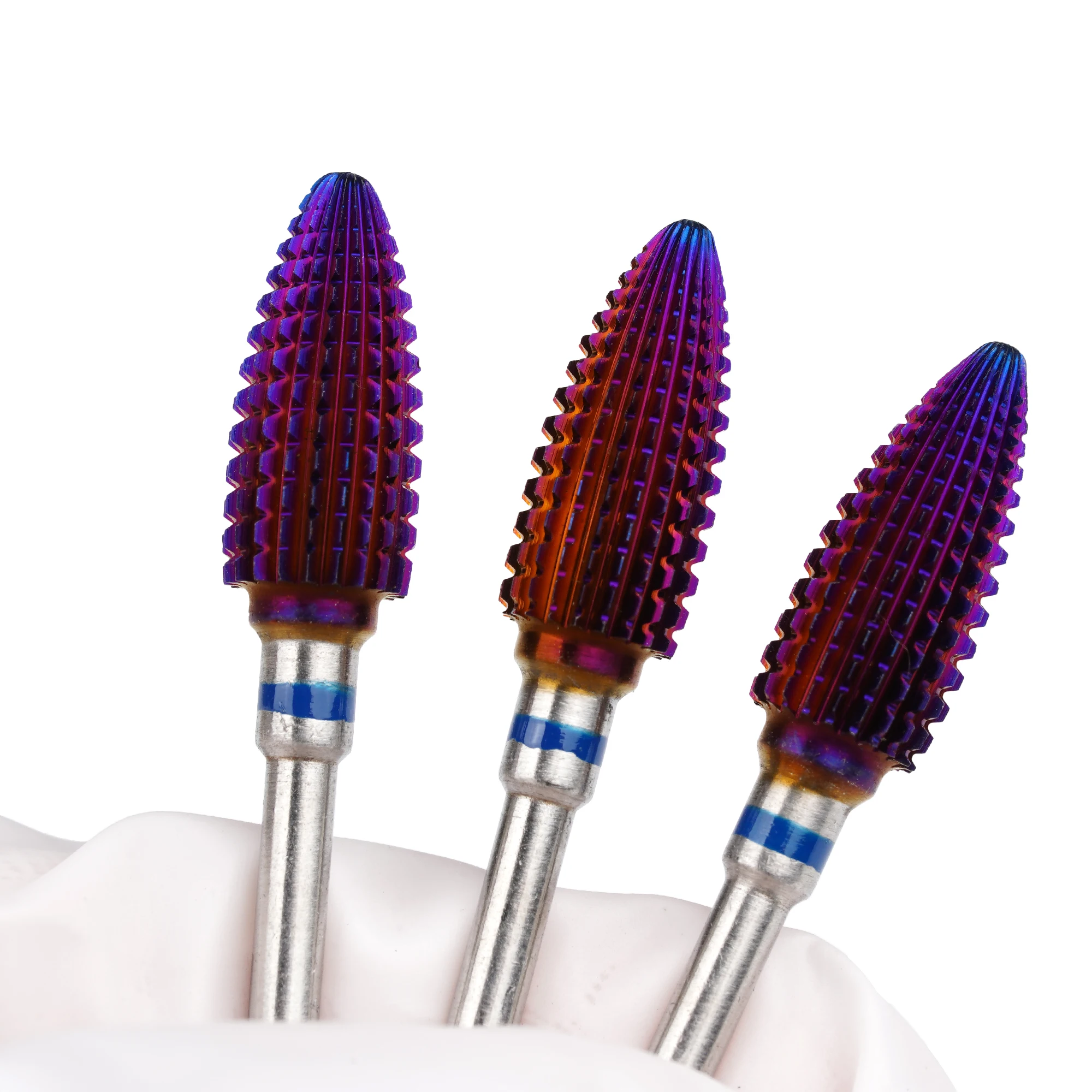 2023 6mm  Purple Coating  Tornado Tungsten Carbide Milling Cutter Rotary Burrs Nail Drill Filing Bits Electric