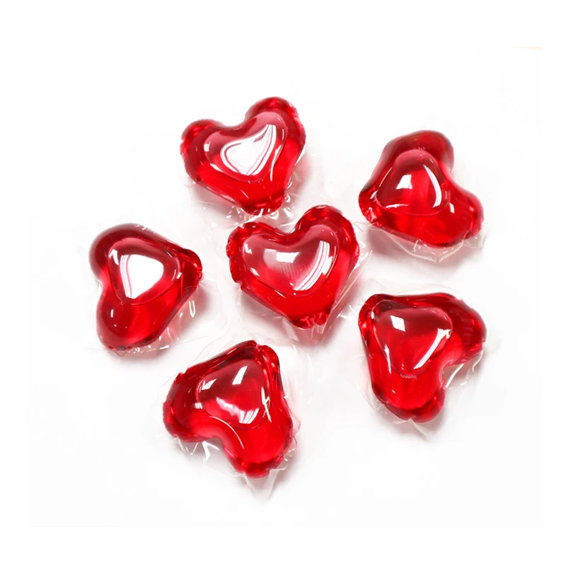 High Quality Heart-shaped Laundry Capsule Powerful Detergent Pod Wholesale Customized Cleaning Pods for Washing Clothes