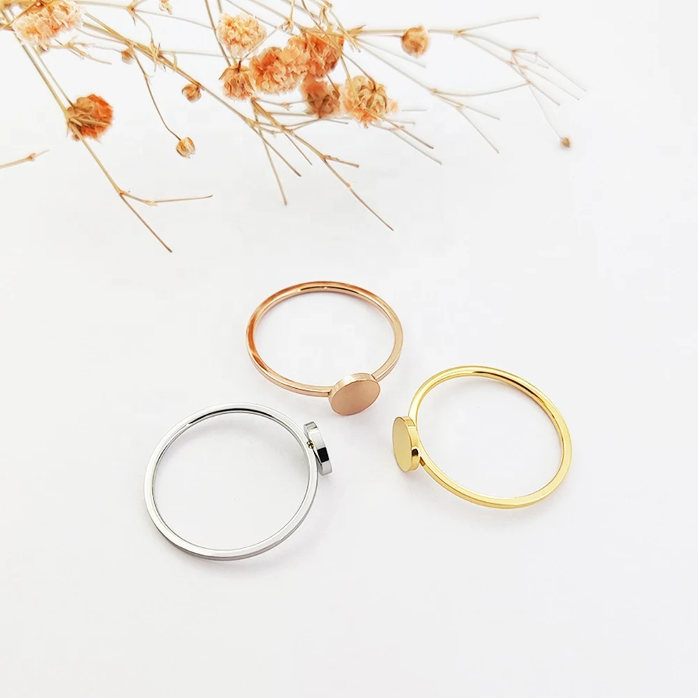 Золото/серебро кольцо настройки пустой Coreano Anillos De Compromiso Hombre простой Золотое 14K позолота нержавеющая сталь ювелирные изделия