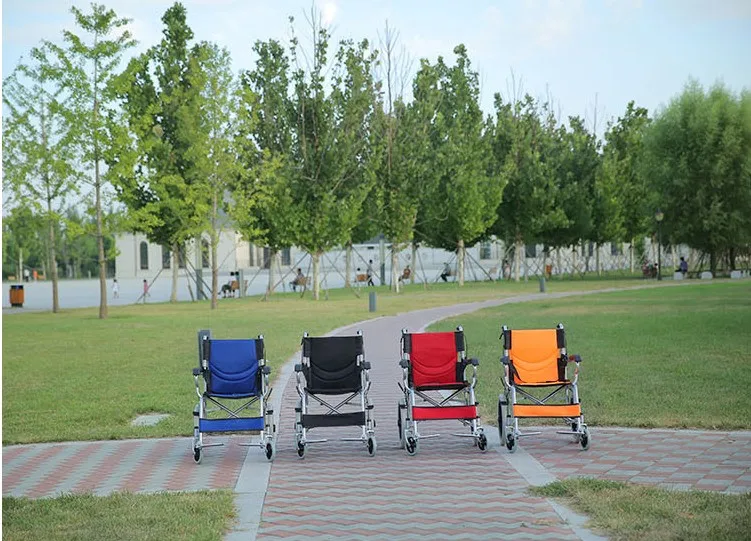 High quality Lightweight manual wheelchair portable folding hand push adult disabled elderly home user outside wheelchair