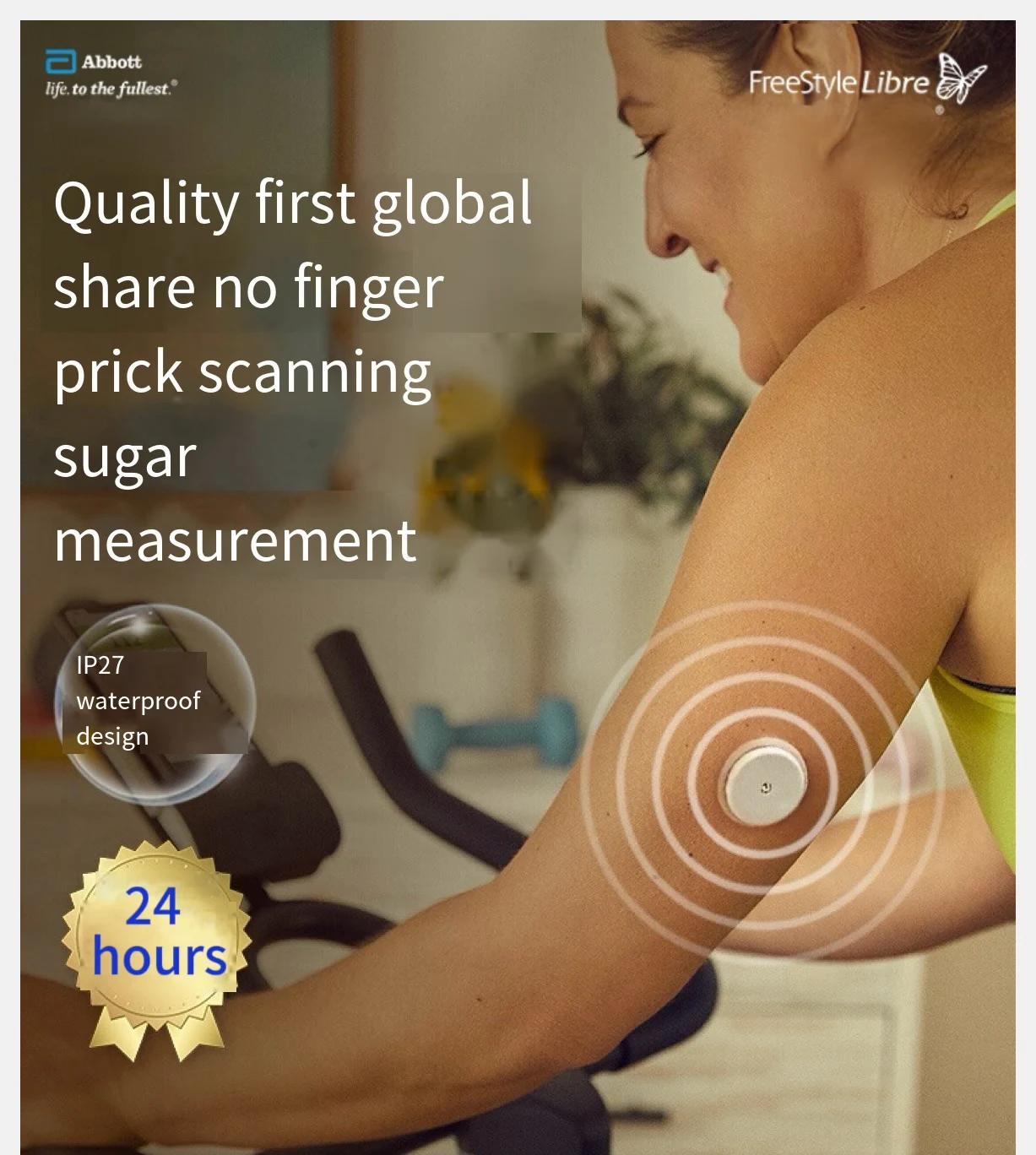 Home small Bluetooth connected continuous glucose monitor with real-time data acquisition