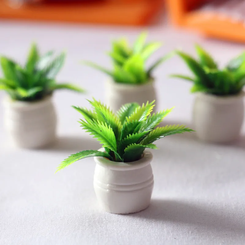 Factory Hot Sales Doll House Miniature Plants Flower Pots Garden Miniature Accessories Jugueteria
