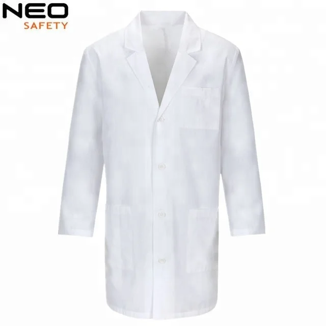 Simple style high quality cotton navy blue lab coat