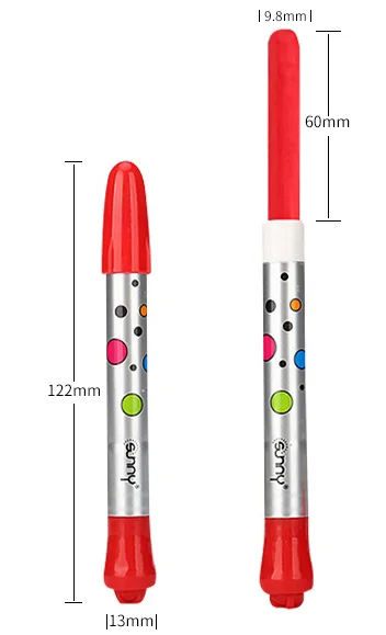 Sunny Art 12 Colors Rocket Shape Non Toxic Twistable Silky Crayons Water Soluble Krayon Dapat Diputar 12 Warna