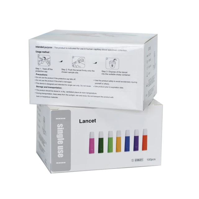
Disposable Medical Sterile Pressure Activated Safety Lancet Single Use Blood Lancet 