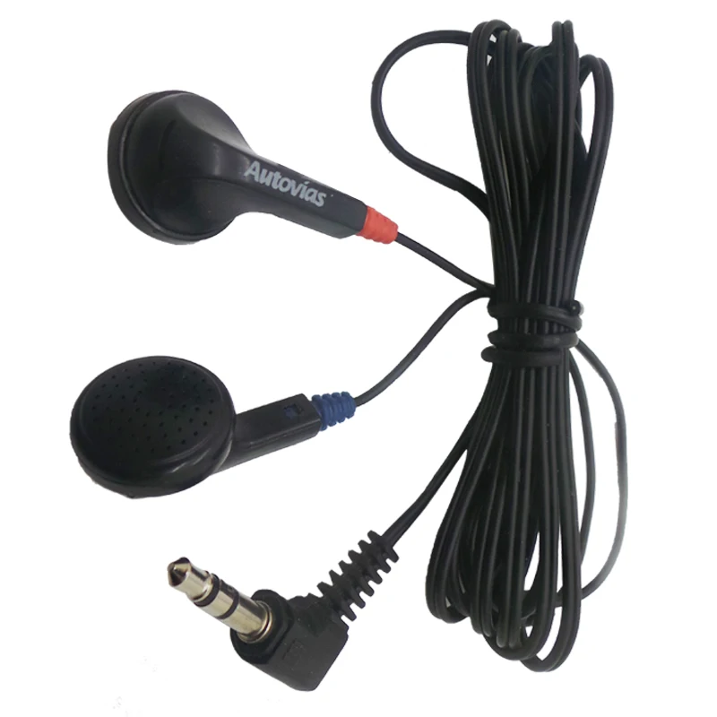 Mono or Binaural Disposable 3.5mm In-Ear Wired Earphone for School Tourism Museum Concert For Bus or Train or Plane