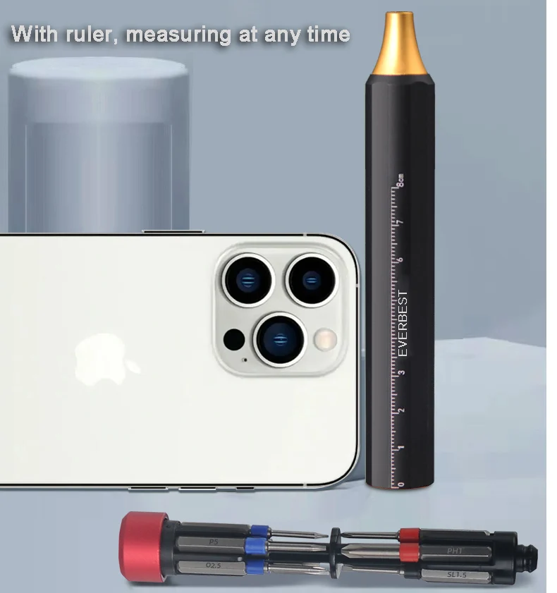 Embedded aluminum alloy multi-function screwdriver Press type Muliti-purpose magnetic 10-in-1 precision screwdriver set