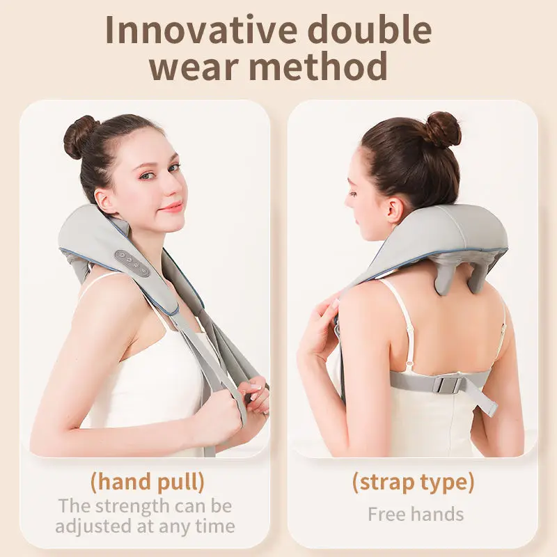 Most Selling Product 2000mAh Neck Knedling Massager Multi Function Neck Warmer Trapezius Trigger Point Massager