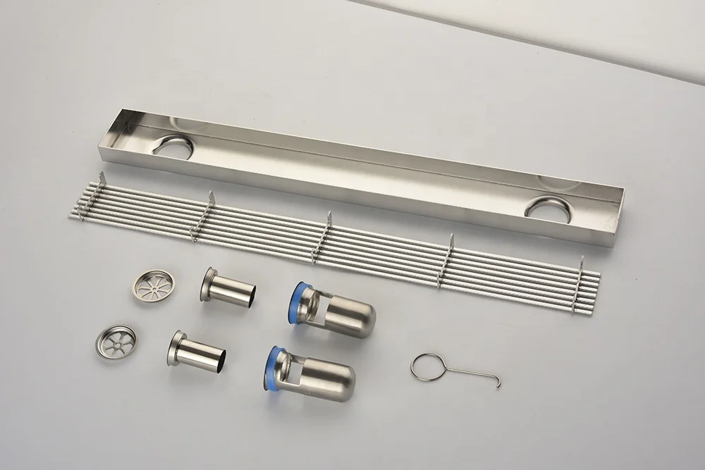 All copper straight shower waste gate shower drainer floor drain hair pump with square hole cover grille, suitable for bathrooms