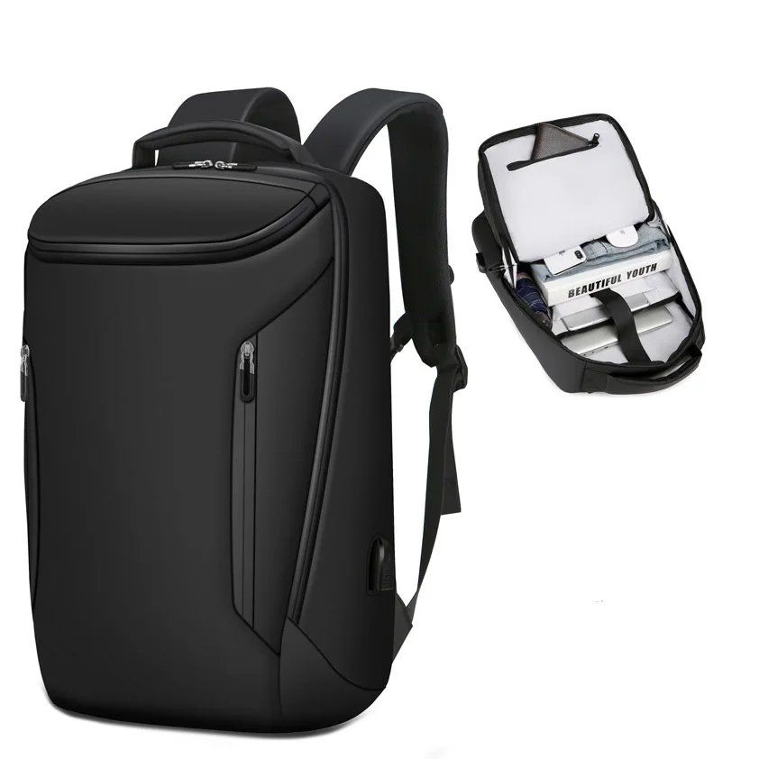 Durable Black Business Travel Backpack Water Resistant Computer Laptop Backpack For Men Women Hiking Pack