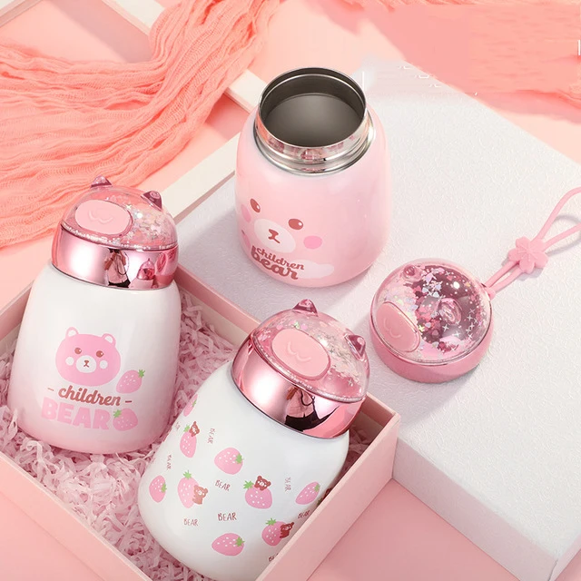 Personality stainless steel thermos flask mini pink insulated cup