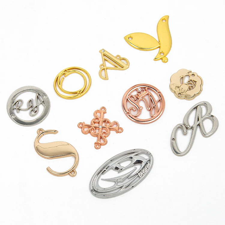 Garment accessories clothing bag hat Shoe scarves embossed gold custom tags 3d metal brand logo label for shoe clothes clothing