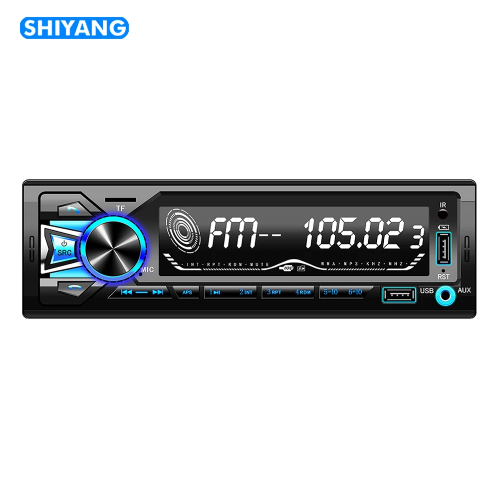 High Quality  BT 7 Colors Big Screen Car Radio 1 Din Dual USB LCD Car Stereo Connector Car Mp3 Player