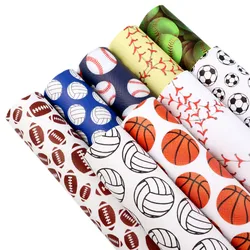 9pcs/set Custom Football Sports Printed Faux Synthetic Leather Sheets 80485