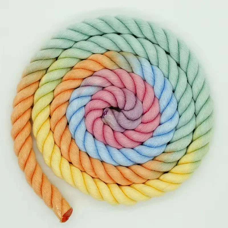 Factory supply colored 12mm cotton rope 3 strand twist fashionable for pet strap made in China