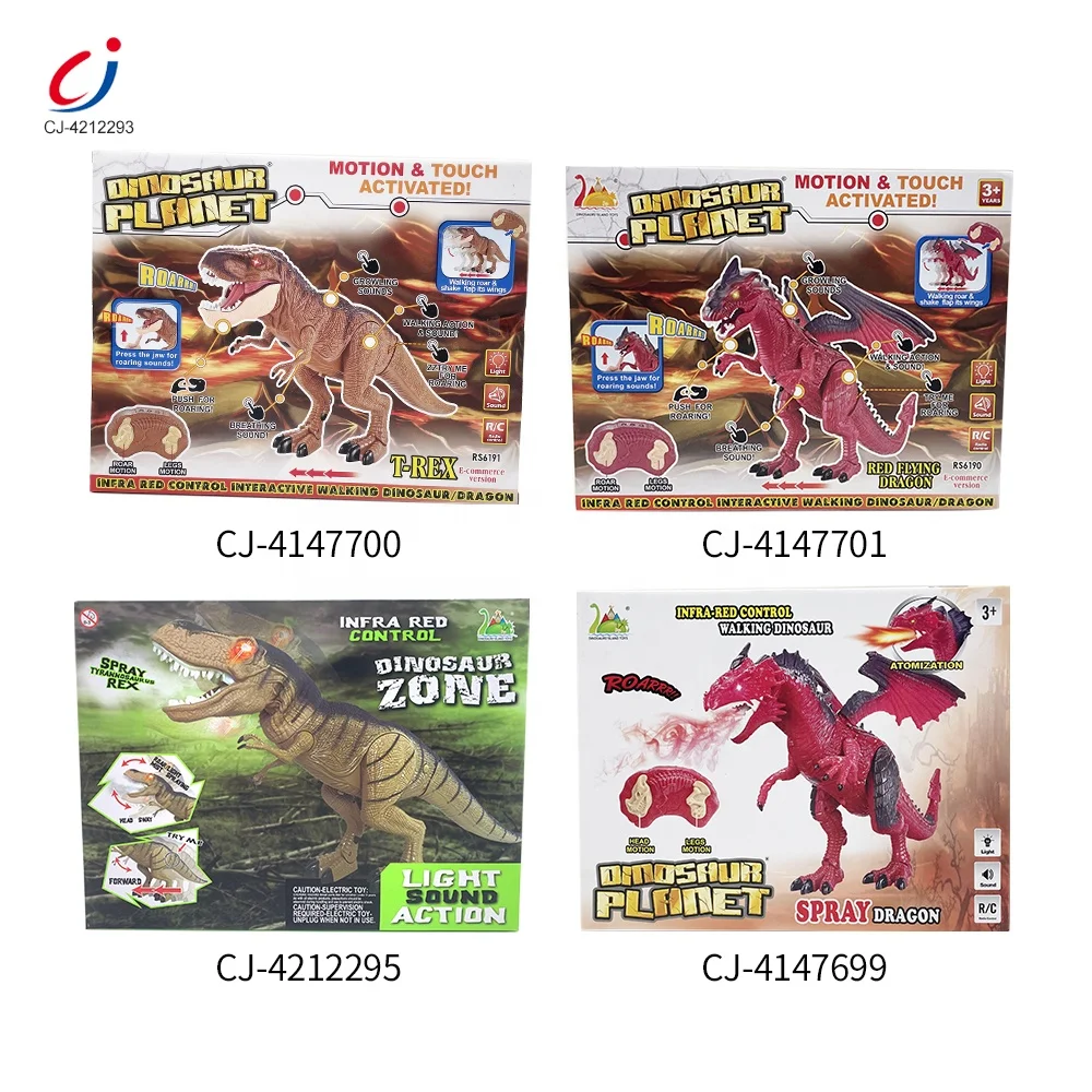 Chengji Juguetes High Quality Children Plastic Walking Spray Dino Toys 2.4g Remote Control Dinosaur with Sound