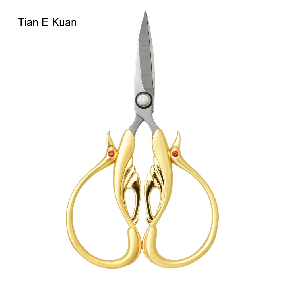 Tian E Kuan 10*6cm classical antique exquisite swan shaped cross stitch scissors craft
