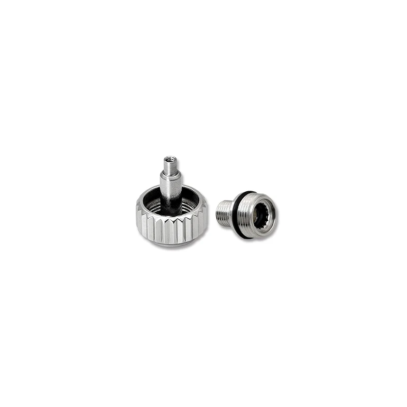 white silver generic R LX 11 6610 watch parts  size 7.03 by 4.2 mm watch crown