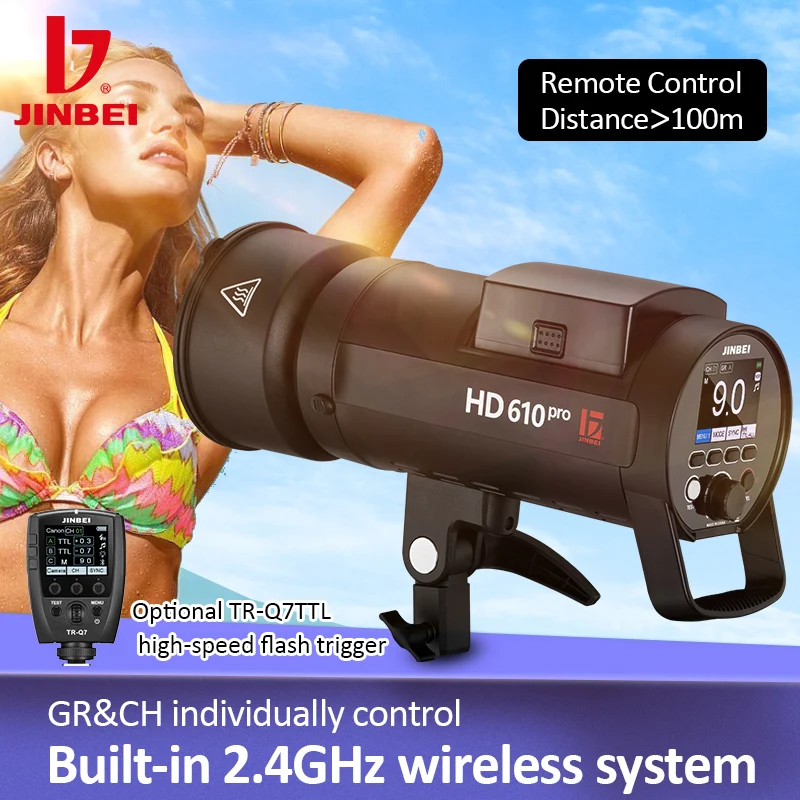 JINBEI HD-610 Pro 600W Открытый Портативный Photographi свет аккумуляторного отсека Камеры Вспышка HSS TTL Speedlite с батарейным