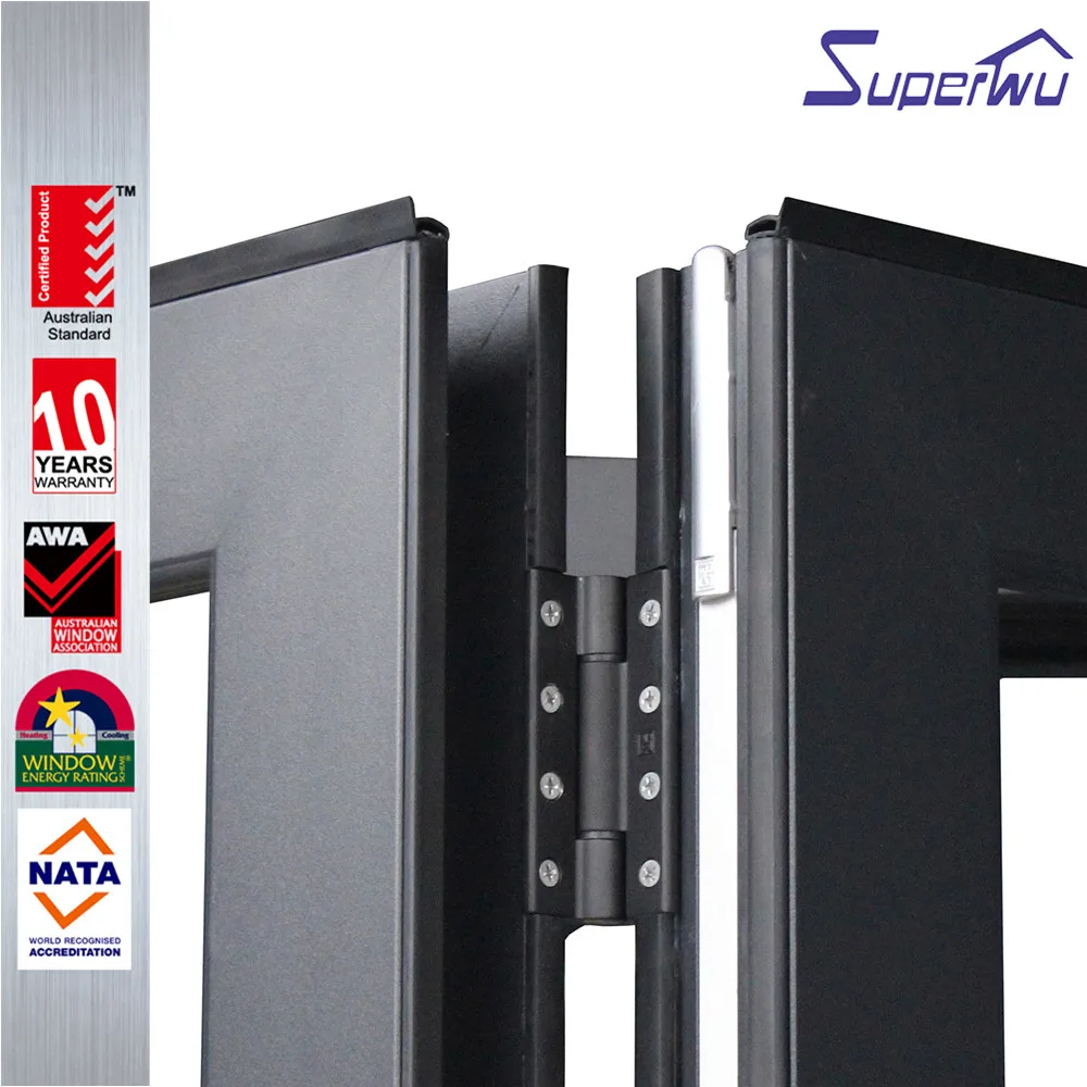 USA Commercial Residential Lowes Glass Aluminum Bi Folding Accordion Bifold Sliding Exterior Door With Locks