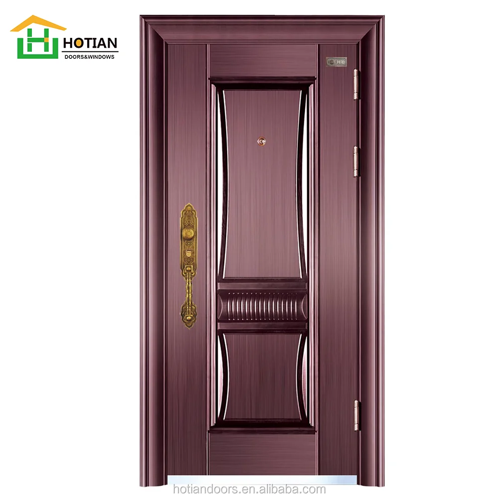 Hotian Popular Decorative House Front Exterior Modern Design Security Steel Door