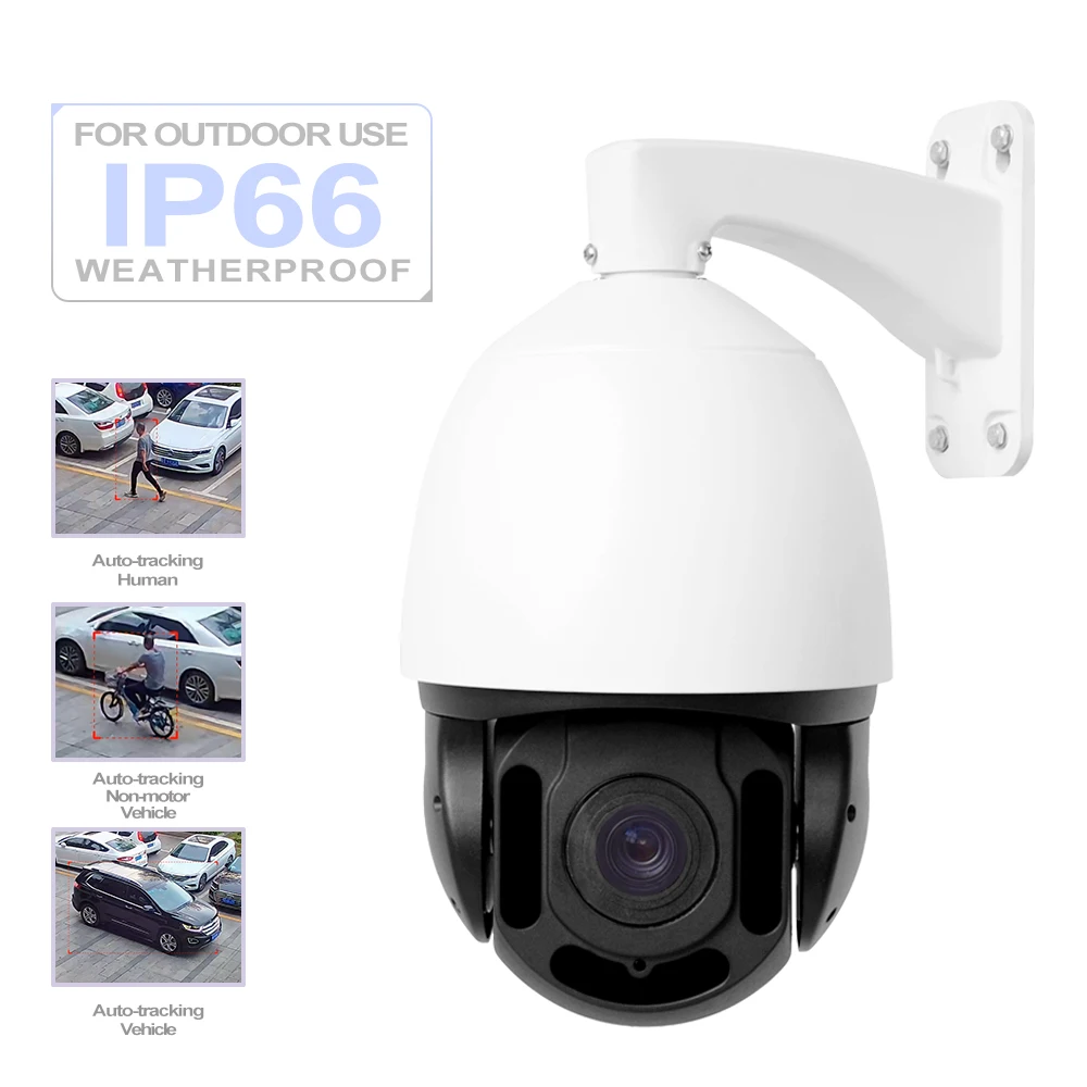 CCTV Factory 4K 20X PoE PTZ 100m 8MP@15fps IR built-in mic Audio Outdoor Auto Tracking High Speed IP Network Security camera